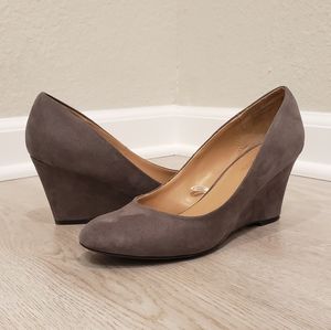 Merona | Grey Suede Wedge Heels (size 7)
